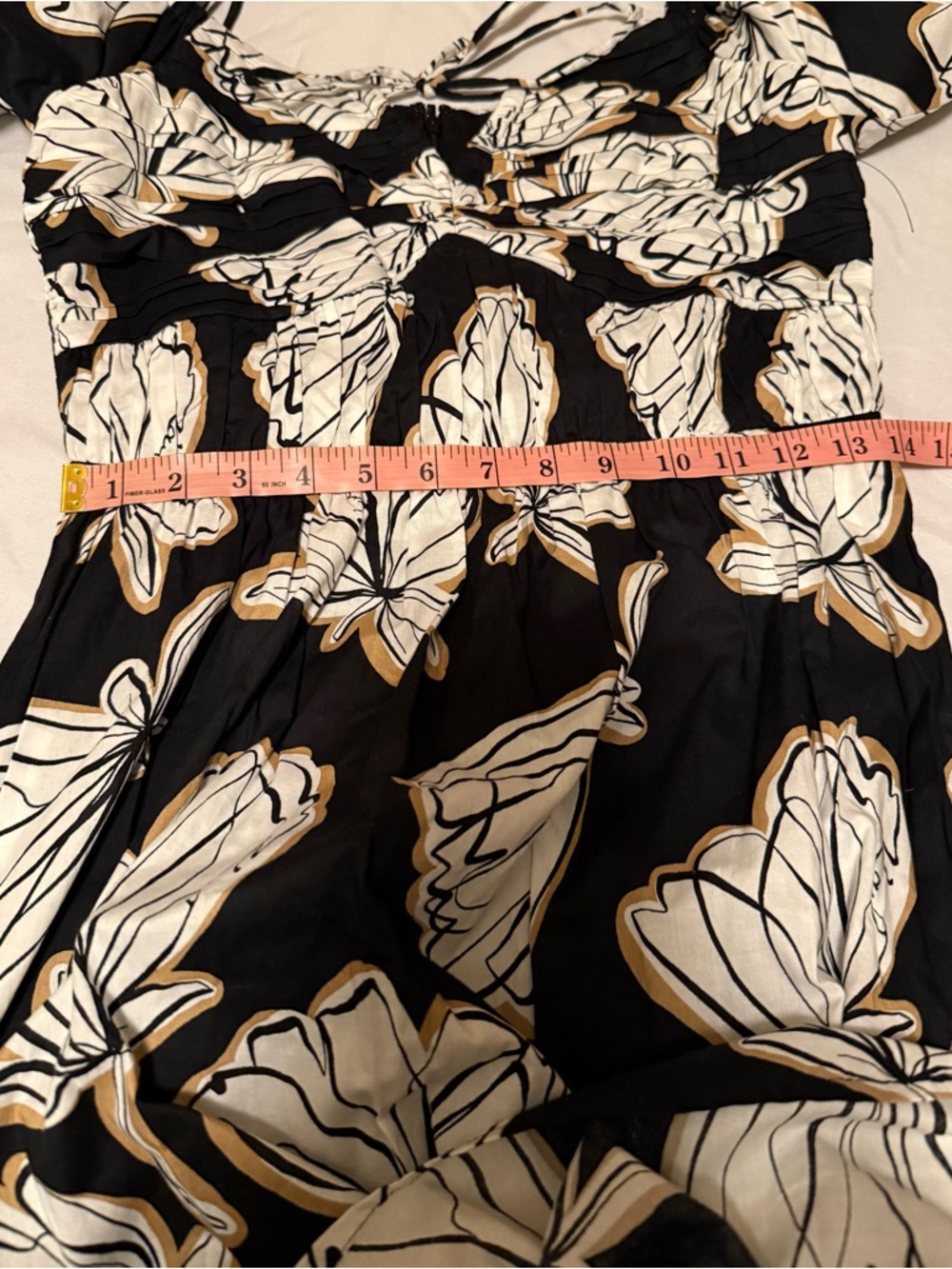 Karl Lagerfeld Black Midi Dress with Cream Floral Print - Picture 9 of 10